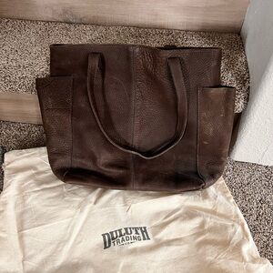 NEW!! Duluth Trading Co Brown Leather Tote